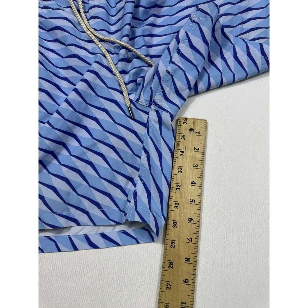 Fair Harbor Swim Trunks Mens 2XL Lined Shorts 7” Beach Blue Geometric Resort